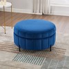 NicBex 31.5"W Round Storage Ottoman with Reversible Lid,Velvet Pumpkin-shape Storage Foottool,Storage Bench for Living Room,Bedroom and Office - 2 of 4