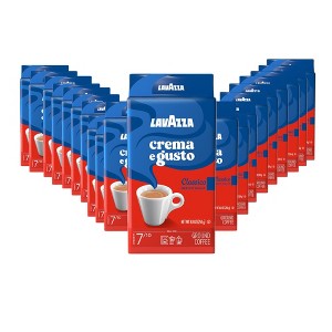 Lavazza Crema e Gusto Ground Coffee, Medium Roast, Arabica and Robusta Blend, 8.8 oz Brick (Pack of 20) - 1 of 4