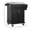 NicBex 1 Drawer Rolling Kitchen Island Cart with Cabinet and Stainless Steel Countertop,Kitchen Island with Spice Rack,Island Table for Kitchen - 3 of 4