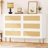 Rattan 6-Drawer Modern Dresser with Gold Legs & Handles, Wide Chest of Drawers with Large Tabletop, Anti-Tip Design for Bedroom and Living Room - 4 of 4