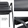 LACOO Faux Leather Guest Chair with Arms Set of 2 - Black - 4 of 4