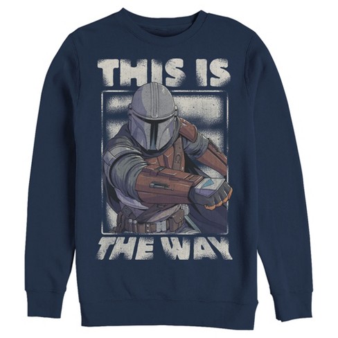 Men s Star Wars The Mandalorian This Is The Way Mando Sweatshirt Navy Blue X Large