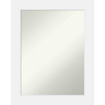 23" x 29" Non-Beveled Corvino White Wood Wall Mirror - Amanti Art