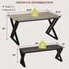 Dining Table Set for 4 - Kitchen Table with 2 Upholstered Benches, 3 Piece Dining Table Set for Small Space, Apartment, Saving Space for Kitchen and - 2 of 4