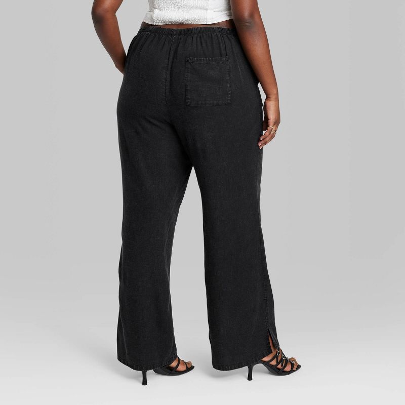 Women's Mid-Rise Wide Leg Relaxed Linen Pants - Wild Fable™, 4 of 7