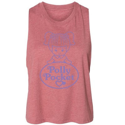 Women's Polly Pocket Logo And Doll Graphic Racerback Tank - Heather Mauve - Small