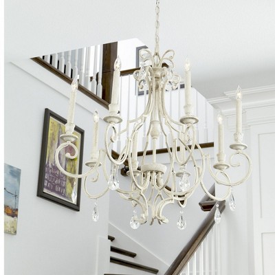 Ansley Transitional 8-Light Aged Silver Leaf Chandelier, 29W x 26.5H
