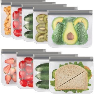 Reusable Gallon Freezer Bags, BPA Free, Extra Thick Leakproof Dishwasher Safe Food Storage Bags - 1 of 4