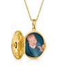 Ross-Simons 0.40 Carat Sapphire Locket Necklace With Diamond Accent in 18kt Gold Over Sterling Size 18 - 3 of 4