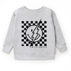 The Juniper Shop SmileyWorld Checkered Lightning Distressed Youth Sweatshirt - 1 of 4