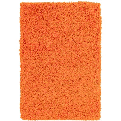 Tiger Orange Rectangular Synthetic Shag Area Rug 2'2" x 3'1"