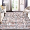 Area Rugs Washable Rug Vintage Non-Slip Rugs Soft Floral Throw Rug, 8' x 10' Pink - 2 of 4