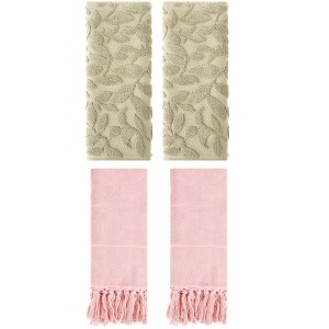 REGALWOVEN 4 Pcs Cotton Bathroom Hand Towel with Tassel 14" x 30" - 1 of 4