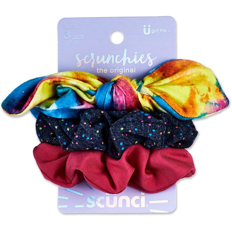 scunci Rainbow Bow and Solid Scrunchies - 3pk, 1 of 4