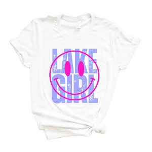 Simply Sage Market Women's Lake Girl Smiley Short Sleeve Graphic Tee - 2XL - White - 1 of 3