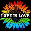 Adult Design By Humans Love is Love Sunflower Pride By Belugastore T-Shirt - image 2 of 2