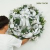 Traditional Christmas Wreath, 30 Inch Pre-Lit Lighted Christmas Wreath for Front Door with Berries - 2 of 4