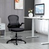 Vinsetto Ergonomic Drafting Chair, Standing Desk Chair with Flip-up Armrests, Lumbar Support, Adjustable Footrest Ring and Seat Height, Black - 2 of 4