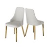 WJSHome Modern Dining Chairs Set of 2, PU Leather Accent Chairs with Gold Metal Legs for Dining Room,Kitchen , Bedroom, Living Room - 3 of 4