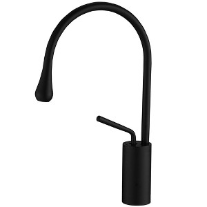 BWE Single Hole Single-Handle HIgn-Arc Bathroom Faucet in Matte Black - 1 of 4