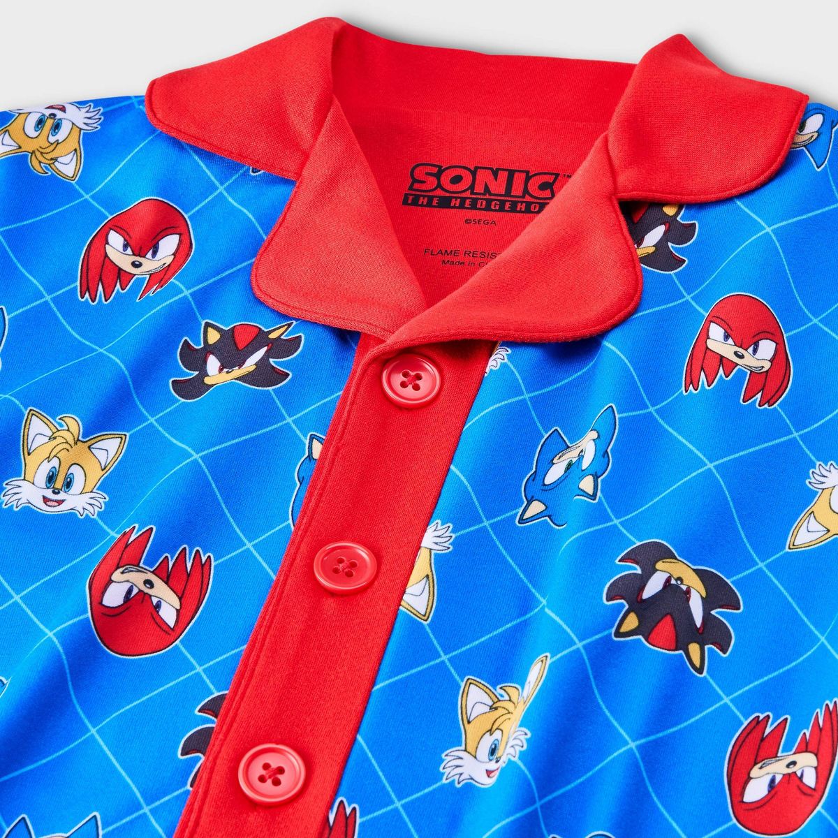 Toddler Boys' Sonic the Hedgehog Coat Pajama Set 2pc - Blue - thumbnail 3
