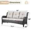 Gymojoy Outdoor 3-Seat Sofa PE Wicker Sofa Rattan Patio Sofa Couch For Garden - 2 of 4