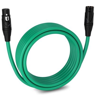 LyxPro 15 ft Red Balanced XLR Cable – 3‑Pin Male‑to‑Female Mic Cord for Studio, Live