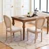 Mshliw Set of 2 Modern Dining Chairs with Rattan Back, Solid Wood Frame, Antique Painted Finish, Linen Upholstered Seat with Foam Cushion - 4 of 4