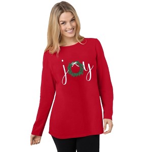 Woman Within Holiday Graphic Tee - 1 of 4
