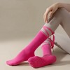 Anna-Kaci Women's 2-Pack Over-the-Calf Grip Socks with Ribbon Tie and Non-Slip Sole for Barre Pilates Yoga - 2 of 3