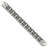 Black Bow Jewelry Men's 20mm Stainless Steel & Black Rubber Link Bracelet, 8.25 Inch - 2 of 4