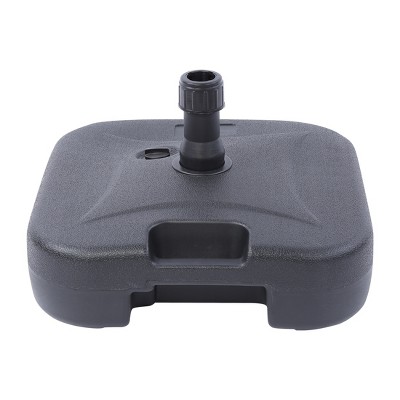 Black Square Fillable Plastic Patio Umbrella Base, 18 inches