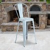 Emma and Oliver Commercial Grade 4 Pack 30" High Distressed Metal Indoor-Outdoor Barstool with Back - 2 of 4