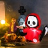 Tangkula 5 FT Tall Halloween Inflatable Decoration Blow Up Grim Reaper Ghost & Tombstone with Bright LED Lights Metal Ground Stakes - 4 of 4