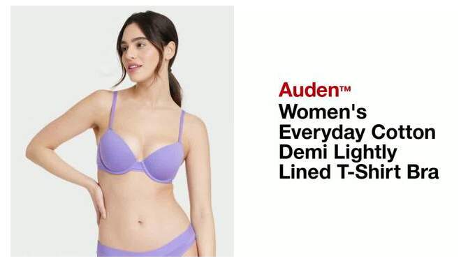 Women's Everyday Cotton Demi Lightly Lined T-Shirt Bra - Auden™, 2 of 4, play video
