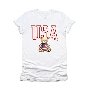 Simply Sage Market Women's USA Bear Short Sleeve Graphic Tee - 1 of 4