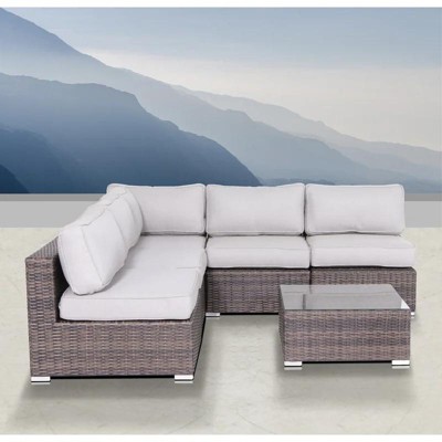 Sapphtopaz Outdoor Patio Furniture Set Wicker Woven Outdoor Couch Chairs with Cushions and Coffee Table Sofa Set for Patio, Garden