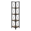 Vynxaria 60" Corner Bookshelf - Modern 4-Tier Etagere with Dark Taupe Finish - 4 of 4