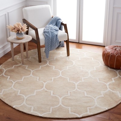 Ivory Elegance 7' Round Hand-tufted Wool Area Rug