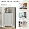 COWLOWN White Corner Bathroom Storage Cabinet, Freestanding Floor Cabinet, Waterproof MDF Organizer for Bathroom, Kitchen, or Entryway - 4 of 4