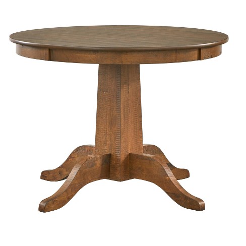 Athens Round Dining Table Walnut - Lifestorey: 42" Pedestal Base, Seats ...