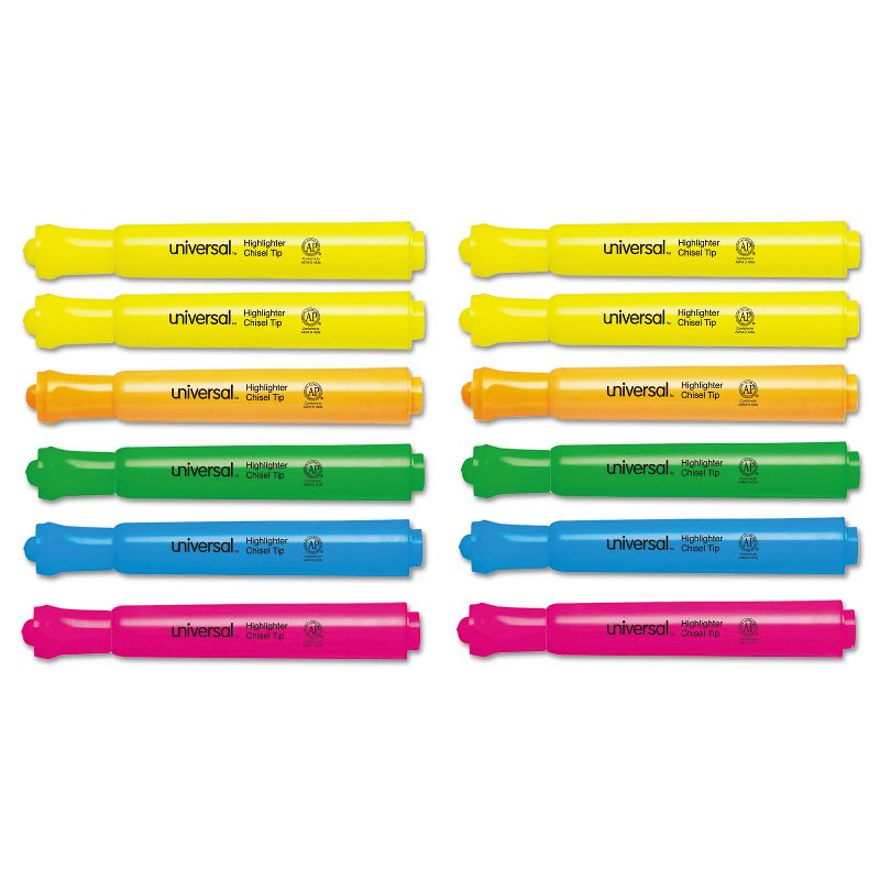 UNIVERSAL Desk Highlighter Chisel Tip Assorted Colors 12/Set 08867, 1 of 8