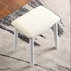 Roundhill Furniture Liannon Contemporary Wood Vanity and Stool Set, White - 4 of 4