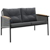 vidaXL Patio Chairs with Cushions Seating Outdoor Garden Furniture Black Steel - 3 of 4