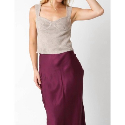 Women's Bustier Sweater Top - OLIVACEOUS