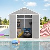 8x8FT Outdoor Storage Shed with Waterproof UV-Resistant PP Panels, HD Windows, Heavy-Duty Structure - Coolbibila - 2 of 4