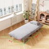 31.5″ Convertible Chair Bed, Tri-Fold Sofa Bed with Adjustable Backrest & Pillow with Sturdy Steel Frame for Home & Office, Sleeper Chair Light gray - 4 of 4