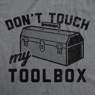 Мужские футболки Crazy Dog T-Shirts, Inc. Mens Funny T Shirts Dont Touch My Toolbox Sarcastic Mechanic Graphic Novelty Tee for Men - Crazy Dog Men's T Shirt For Mechanic Handyman Dark Grey S — фото 2