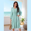 Seta T Women's Fall Casual Long Sleeve V Neck Midi Floral Boho Flowy Dress - 4 of 4