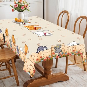 Farmhouse Tablecloth Vintage Style Chicken Cat Table Cover Farmhouse Animal Decor Tablecloth for Kitchen Dining Party - 1 of 4